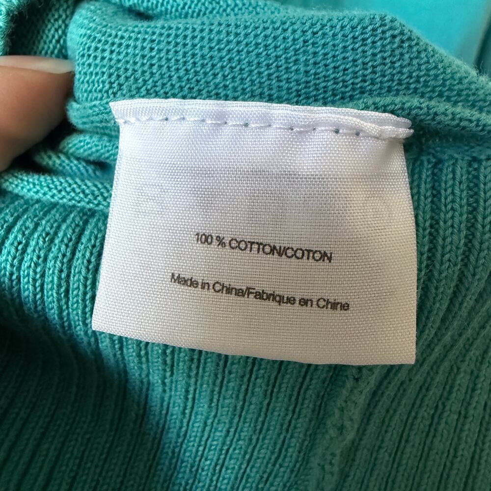 Tory Burch Simone Cardigan Sweater in Turquoise Size S - Picture 7 of 8